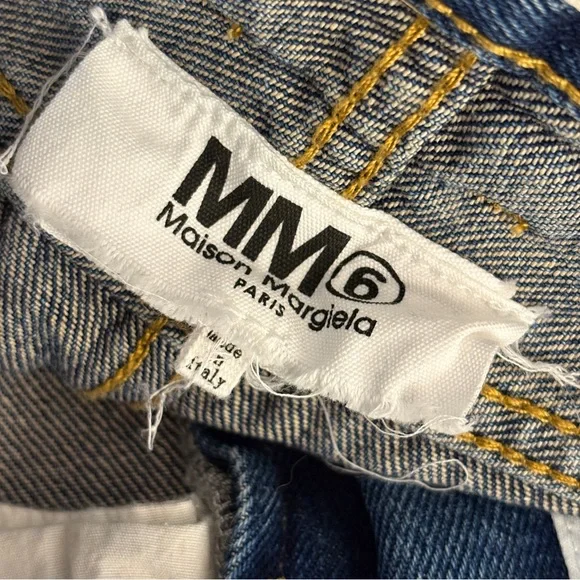 ❤️ Maison Margiela Women's Flared Jeans Distressed Blue Denim 29 - Picture 5 of 12
